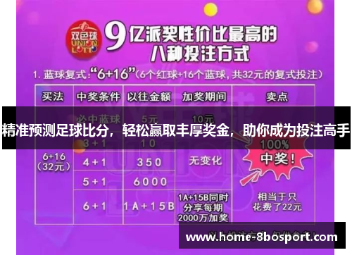 精准预测足球比分，轻松赢取丰厚奖金，助你成为投注高手